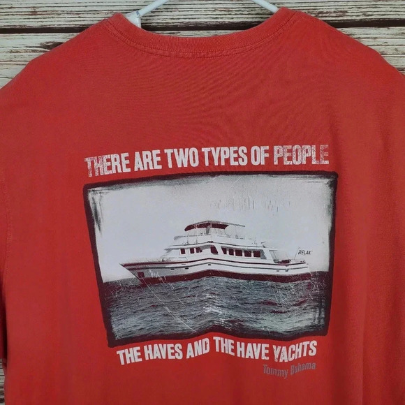 Tommy Bahama Mens 2XL Crew Neck Graphic Tee T-Shirt Two Types of People Yachts - Picture 8 of 9